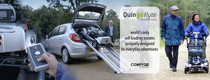 Quingo Flyte Mobility Scooter with MK2 Self Loading Ramp